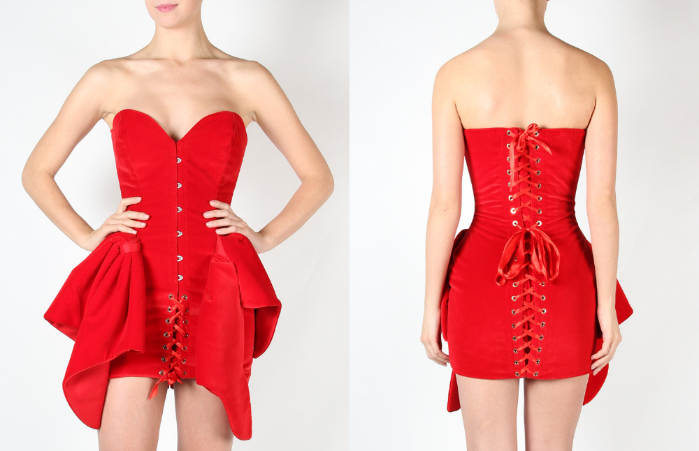 MAYA HANSEN Red Velvet Corset Dress,  486 €