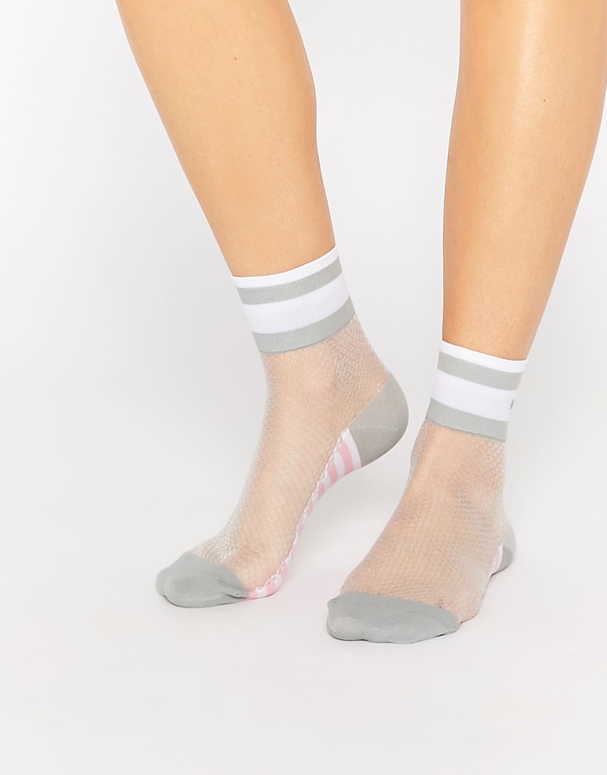Сетчатые носки с контрастными серыми вставками Stance x Rihanna