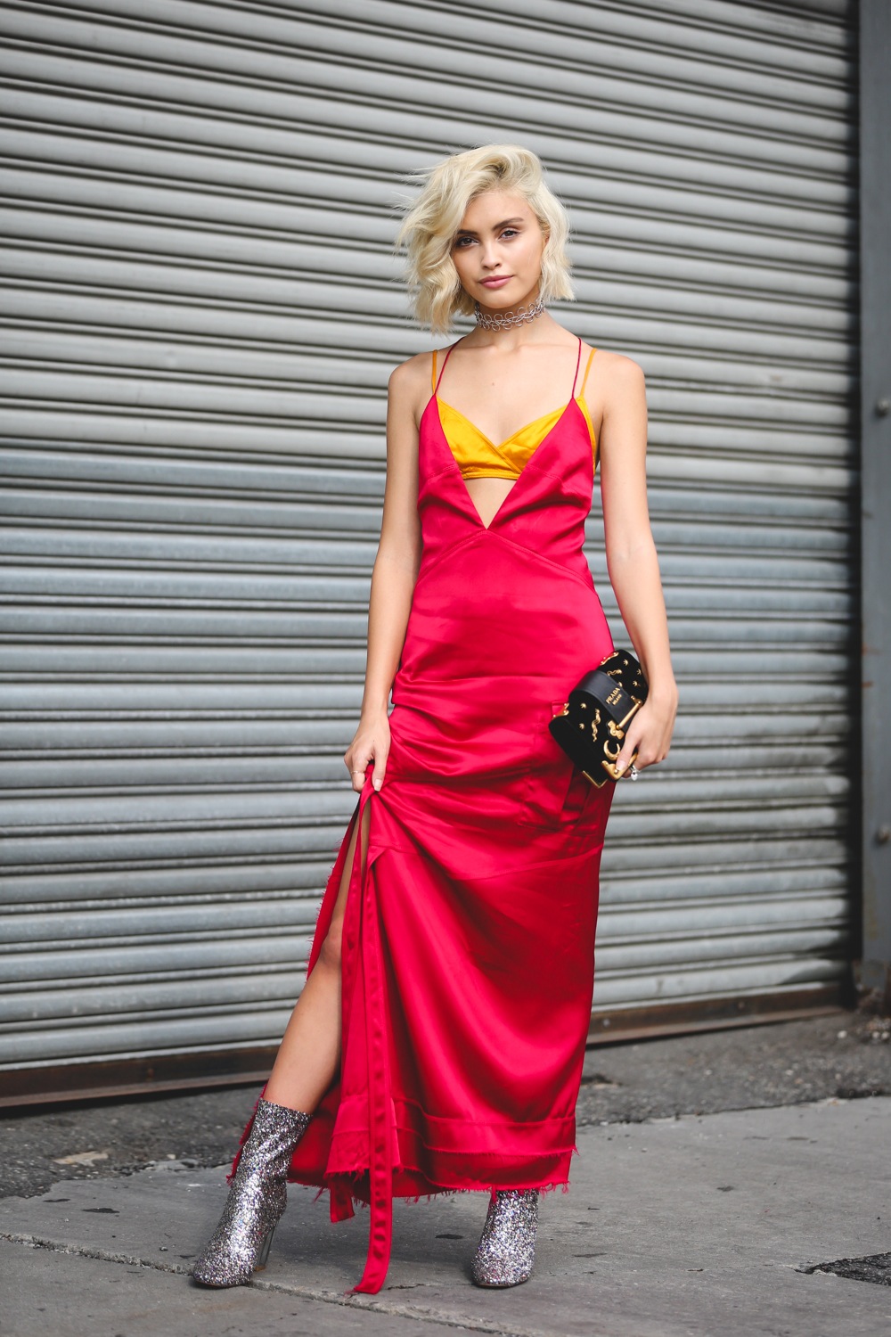 New York Fashion-Week, SS17. Streetstyle, Sarah Ellen в платье Manning Cartell Credits VICTORIA ADAMSON
