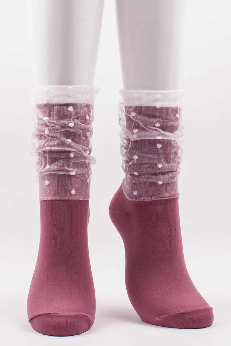 Мода на прозрачные носки. Купить Tabbisocks Dots in Veil Crew Socks, $18.00