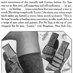 Esquire December 1, 1936. Advertisement of socks with lastex