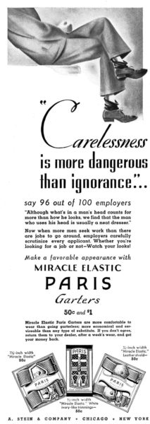 Esquire 1 марта 1935 года. Реклама гартеров от A. Stein & Company