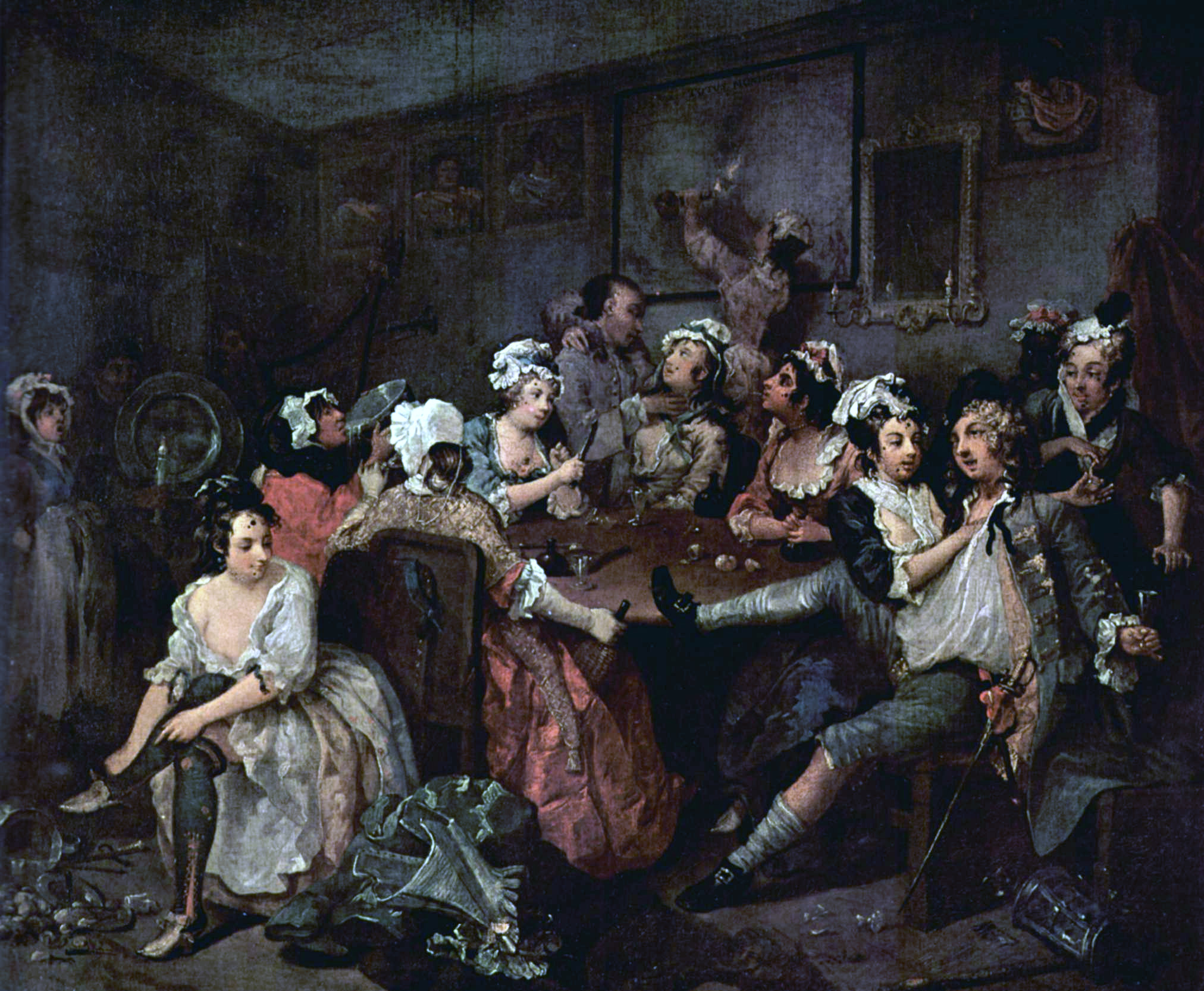 Уильям Хогарт, «Карьера мота. Сцена в таверне», 1732-1735