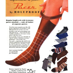 Esquire, December 1, 1935. Advertising of hybrid socks with built-in "garter"