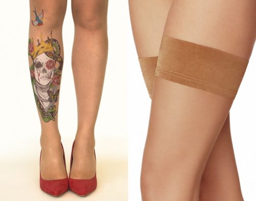 Чулки StopAndStareCo с эффектом набитой татуировки. В этом магазине есть такие же колготки